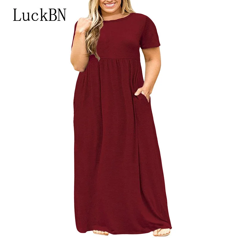 2019 Hot Sales Women O-neck Short Sleeve Long Summer Casual Dress Plus Size 7XL 8XL 9XL Vintage Maxi Dresses with Pockets Female
2019 Hot Sales Women O-neck Short Sleeve Long Summer Casual Dress Plus Size 7XL 8XL 9XL Vintage Maxi Dresses with Pockets Female
