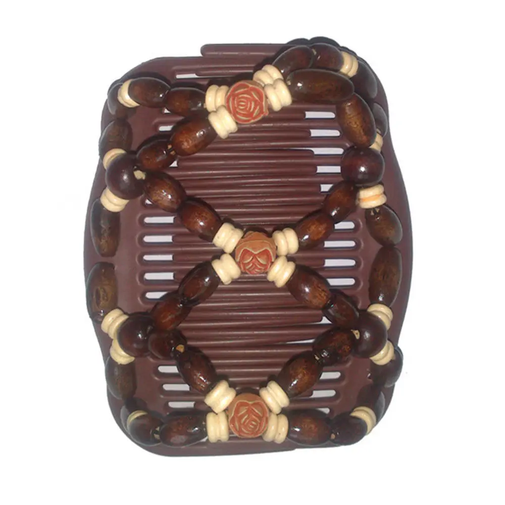 Magic Comb Wood Beads Double Hair Comb Clip Stretchy Women Wooden Beads Hair Combs Clip Stretchy Head Ornaments 
Magic Comb Wood Beads Double Hair Comb Clip Stretchy Women Wooden Beads Hair Combs Clip Stretchy Head Ornaments