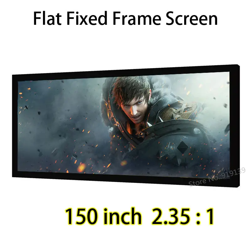 

Cinemascope Screen 150" Diagonal 2.35:1 Flat Fixed Frame Projection Screens For 4K Ultra HD Beamer Projector