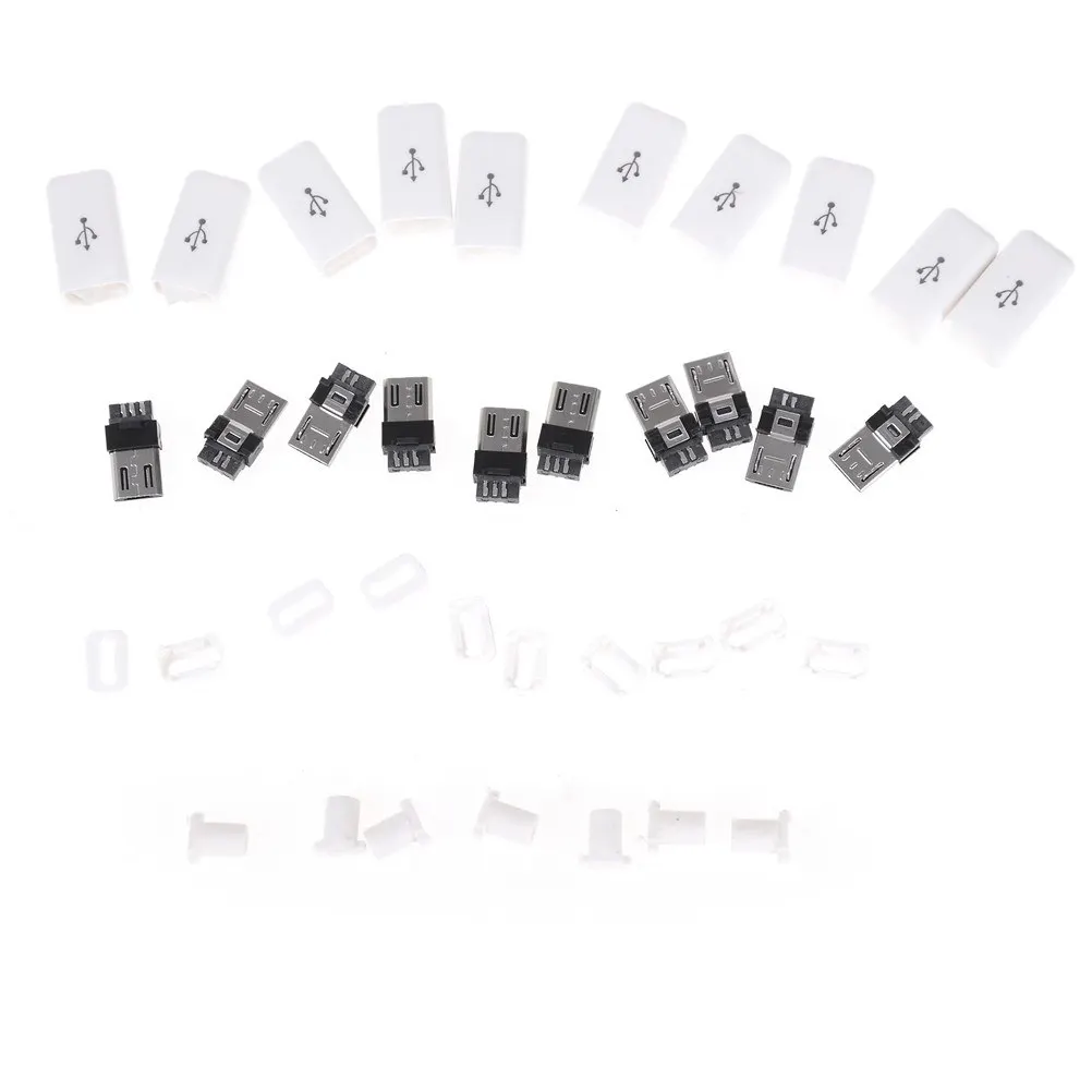 10pcs/ Sets 4 In 1 DIY Micro USB Welding Type Male Plug Connector Plastic Cover White
10pcs/ Sets 4 In 1 DIY Micro USB Welding Type Male Plug Connector Plastic Cover White