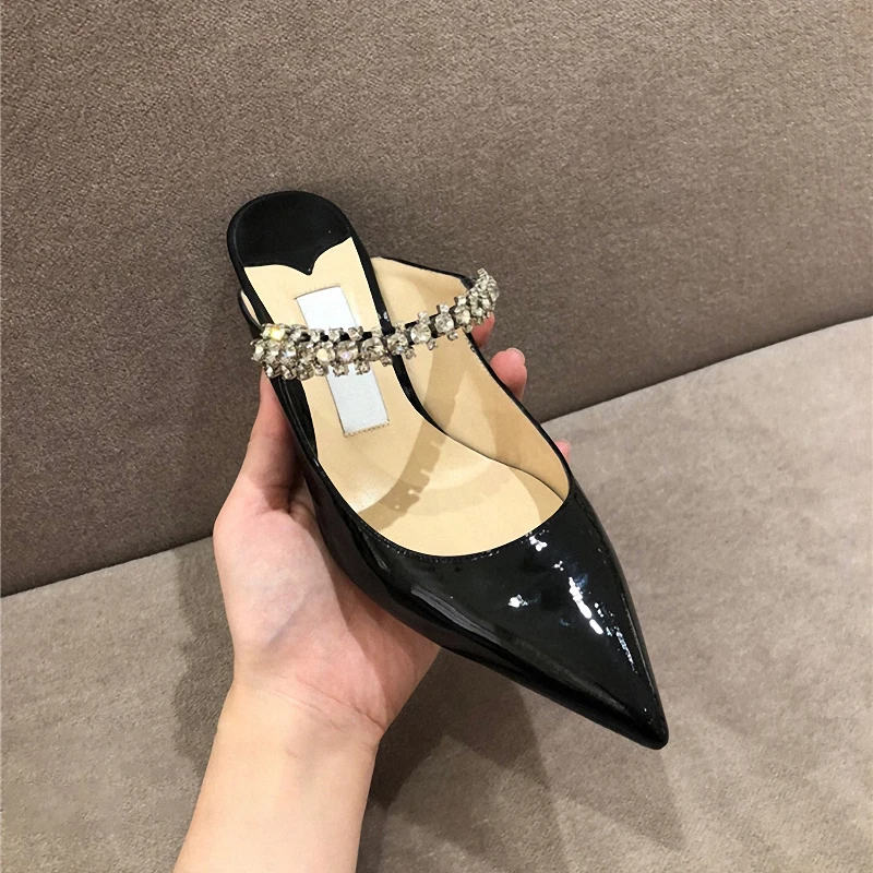 Slipper Women New Black Crystal Embellished Women Slippers Patent Leather Shoes Woman Cover Toe High Heels Summer Slippers Shoes
Slipper Women New Black Crystal Embellished Women Slippers Patent Leather Shoes Woman Cover Toe High Heels Summer Slippers Shoes