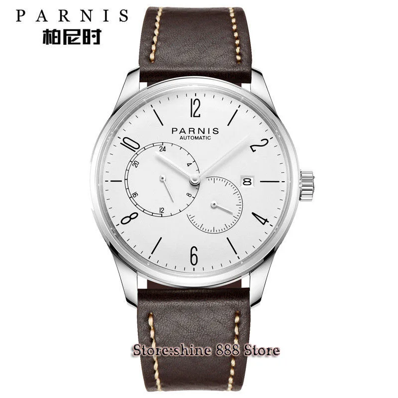 42mm Parnis white dial Roman Numerals Stainless Steel Case Complete Calendar Sea gull Automatic movement Men's Watch
42mm Parnis white dial Roman Numerals Stainless Steel Case Complete Calendar Sea gull Automatic movement Men's Watch