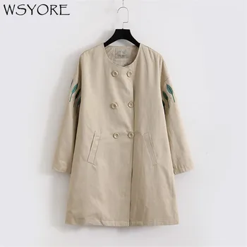 WSYORE Large Size Women Spring and Autumn Embroidery Leaf A-line Trench Coat Female Loose Casual Fat MM Mid-long Coats NS537
WSYORE Large Size Women Spring and Autumn Embroidery Leaf A-line Trench Coat Female Loose Casual Fat MM Mid-long Coats NS537
