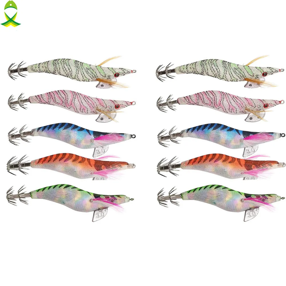JSM 10pcs/lot Squid Jig hooks wood Shrimp Prawn Lures Luminous for Cuttlefish Octopus Fishing hook
JSM 10pcs/lot Squid Jig hooks wood Shrimp Prawn Lures Luminous for Cuttlefish Octopus Fishing hook
