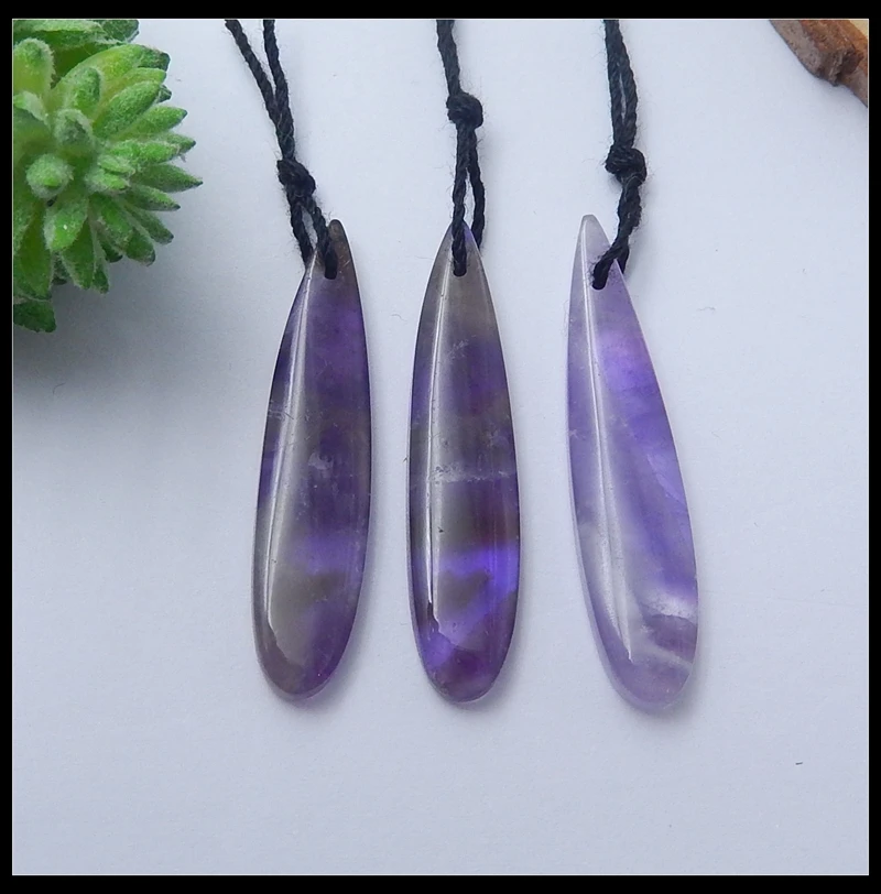 Selling 3Pcs Purple Color Bead Natural Stone Amethyst Water Drop Pendants Necklace 38x8x4mm 37x8x4mm 6.3g
Selling 3Pcs Purple Color Bead Natural Stone Amethyst Water Drop Pendants Necklace 38x8x4mm 37x8x4mm 6.3g