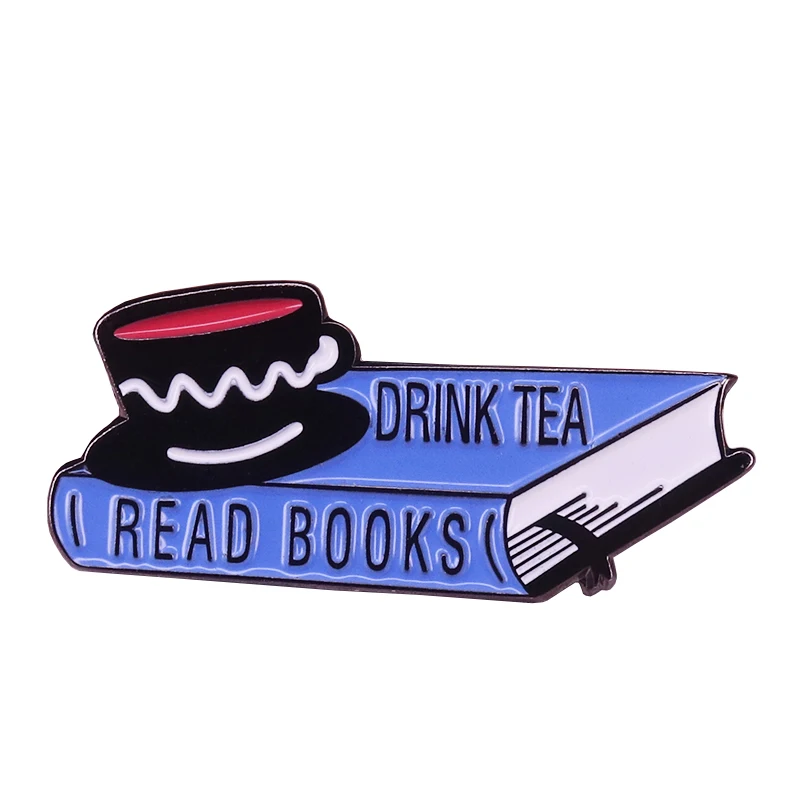 Пить чай читать книги эмаль pin | Украшения и аксессуары