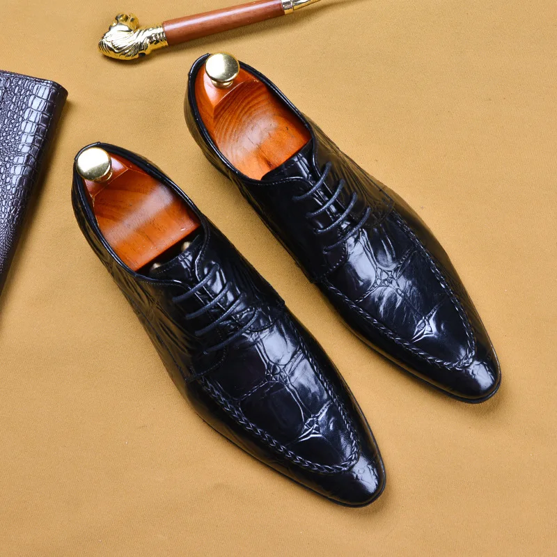 Фото Британский тренд свадебные деловые повседневные мужские туфли дерби на шнуровке