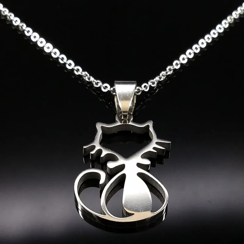 2019 New Cute Cat Stainless Steel Choker Necklace for Women Silver Color Animal Necklace Women Jewelry colgantes mujer moda N741
2019 New Cute Cat Stainless Steel Choker Necklace for Women Silver Color Animal Necklace Women Jewelry colgantes mujer moda N741