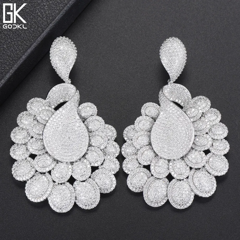 GODKI Luxury Princess Peacock Flower Big Dangle Earrings For Women Wedding Zircon Crystal CZ Dubai Silver Bridal Earring Fashion
GODKI Luxury Princess Peacock Flower Big Dangle Earrings For Women Wedding Zircon Crystal CZ Dubai Silver Bridal Earring Fashion