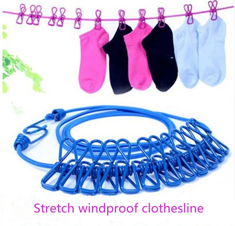 Outdoor Windproof Clothesline Hanger Drying Rack Clothes Hanging Rope Line with 12 Clip Portable Retractable Clothesline
Outdoor Windproof Clothesline Hanger Drying Rack Clothes Hanging Rope Line with 12 Clip Portable Retractable Clothesline