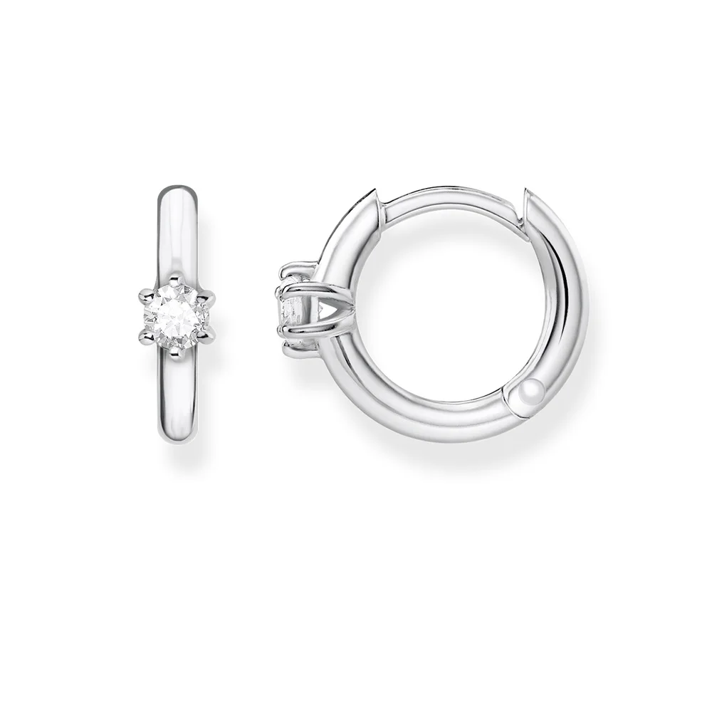 Silver Single White CZ Classic Creoles Hinged Hoop Earrings, 2019 Fashion Thomas Style Creolen Earings Jewelry TS Gift For Women
Silver Single White CZ Classic Creoles Hinged Hoop Earrings, 2019 Fashion Thomas Style Creolen Earings Jewelry TS Gift For Women