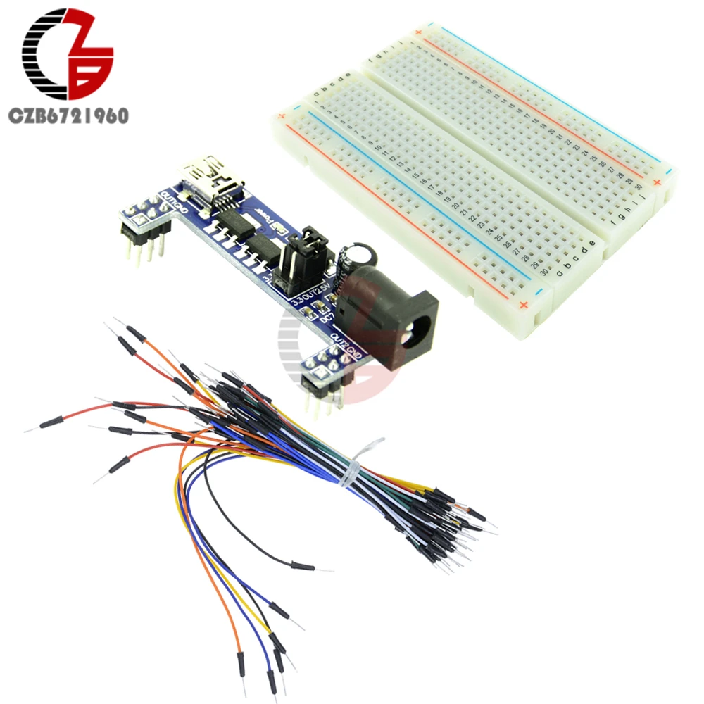 DIY KIT Protoboard Prototype Breadboard Solderless MB102 Power Supply Module 3.3V 5V + Breadboard 400 Point + 65PCS Jumper Cable 
DIY KIT Protoboard Prototype Breadboard Solderless MB102 Power Supply Module 3.3V 5V + Breadboard 400 Point + 65PCS Jumper Cable