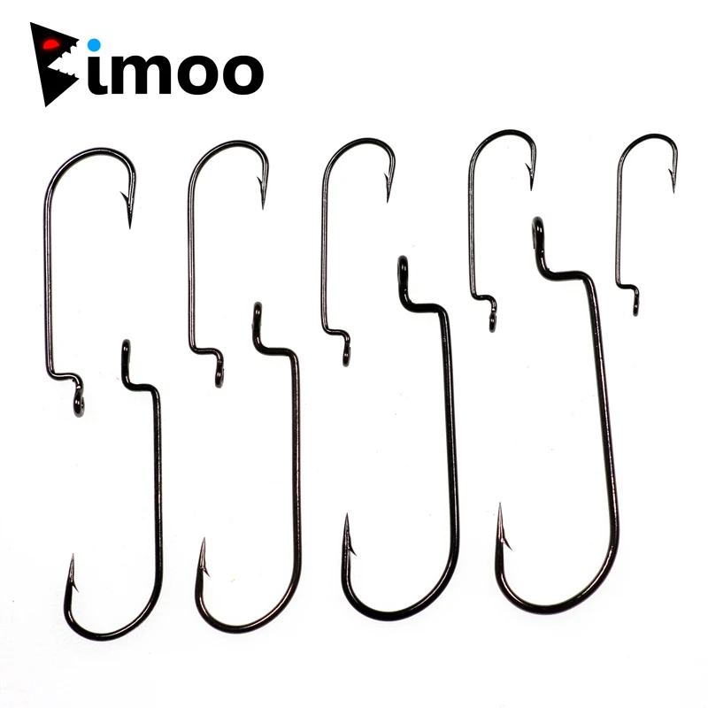 

Bimoo 200PCS Narrow Gap Worm Hook for Carolina Rig Soft Bait Hook for Bass Fishing Bass Fly Tying Hooks 5/0 4/0 2/0 2 4 6