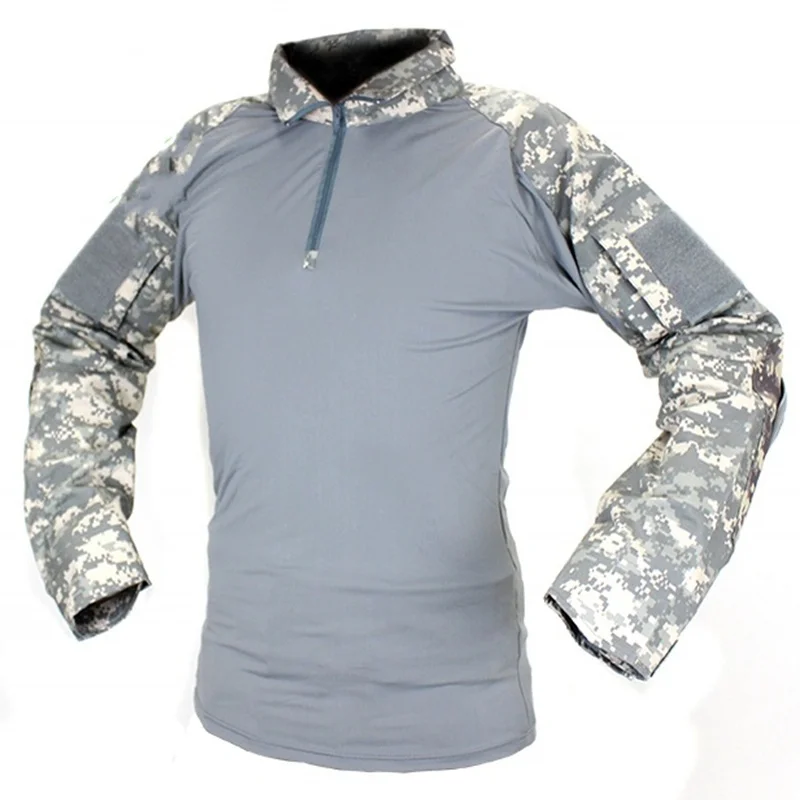 

Tactical Shirt Gen2 Long Sleeve Men ACU Camo Hunting Clothing Paintball Airsoft Sniper BDU Combat T Shirt With Elbow Pads