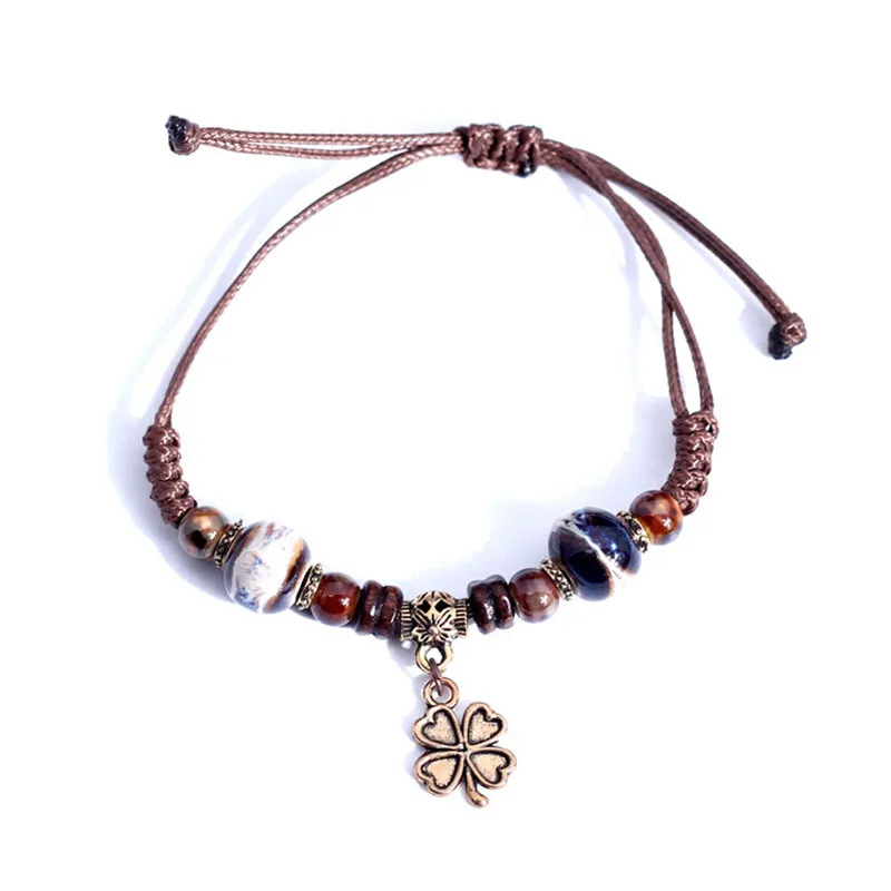 LKCFLBMAFM Men's Hand-Drawn Vintage Ceramic Bead Bracelet Hand-knitted Rope Alloy Bronze Clover Accessories Pendant Bracelet
LKCFLBMAFM Men's Hand-Drawn Vintage Ceramic Bead Bracelet Hand-knitted Rope Alloy Bronze Clover Accessories Pendant Bracelet