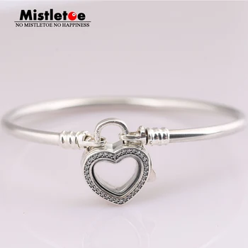 Mistletoe 925 Sterling Silver Silver Floating Heart Locket, Crystal Glass & Clear CZ Bracelet Jewelry Without little charm
Mistletoe 925 Sterling Silver Silver Floating Heart Locket, Crystal Glass & Clear CZ Bracelet Jewelry Without little charm