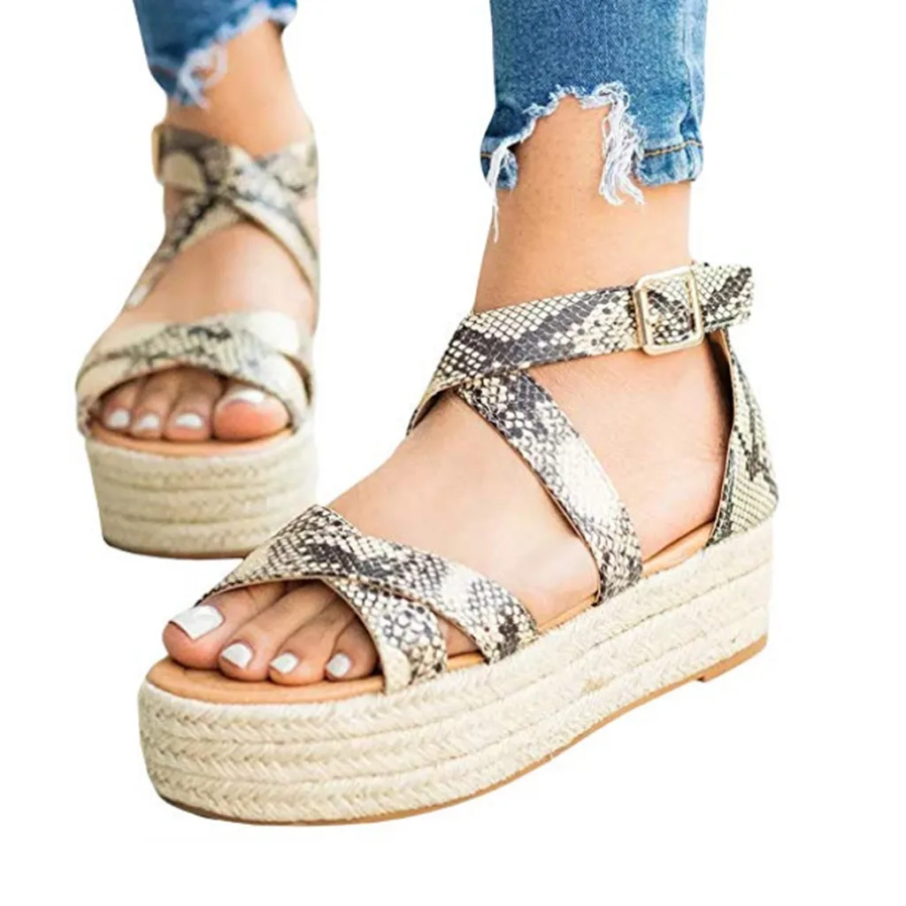 SAGACE Ladies Shoes Sexy Outside Flip Flops Womens Fashion Snakesk Wedge Pumps Straw Thick Bottom Shoes Ladies Roman Sandals
SAGACE Ladies Shoes Sexy Outside Flip Flops Womens Fashion Snakesk Wedge Pumps Straw Thick Bottom Shoes Ladies Roman Sandals