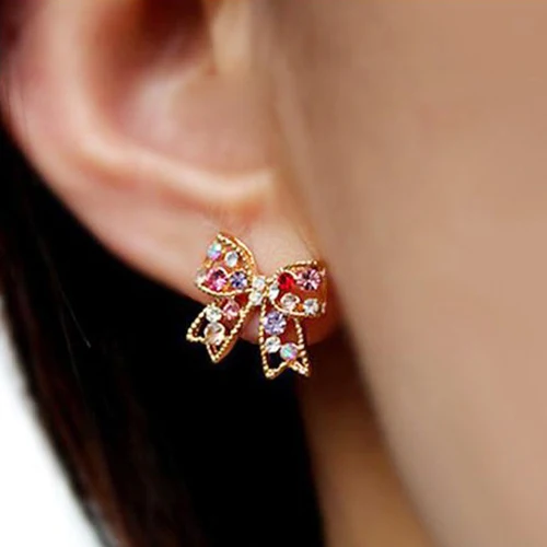 5 pairs Women's Colorful Crystal Gold Tone Bowknot Bow Ear Studs Charm Earrings Jewelry
5 pairs Women's Colorful Crystal Gold Tone Bowknot Bow Ear Studs Charm Earrings Jewelry