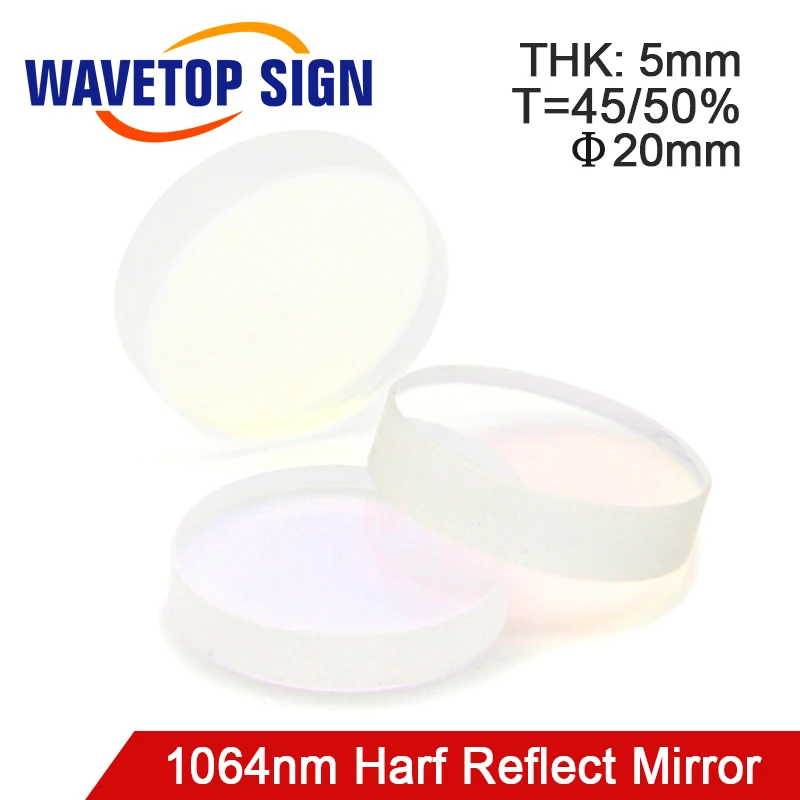 WaveTopSign 1064nm Half Reflect Mirror 20*5mm T=45% 50% Output Mirror Laser Welding Machine Laser Cutting Machine use
WaveTopSign 1064nm Half Reflect Mirror 20*5mm T=45% 50% Output Mirror Laser Welding Machine Laser Cutting Machine use