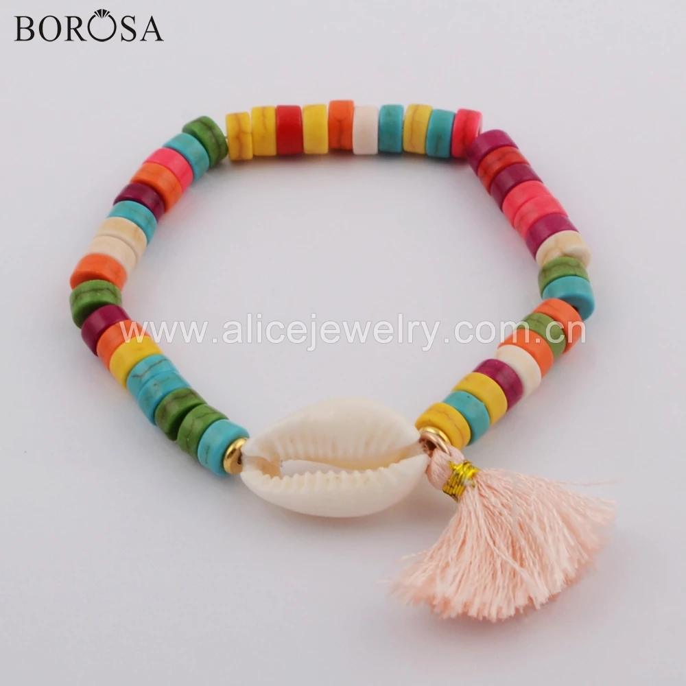 BOROSA 5PCS Handmade 8inch Natural Cowrie Shell Rainbow Tassel Beads Bracelet Jewelry Boho Style Charm Bracelet for Lady HD0073
BOROSA 5PCS Handmade 8inch Natural Cowrie Shell Rainbow Tassel Beads Bracelet Jewelry Boho Style Charm Bracelet for Lady HD0073