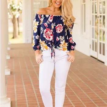 Slash Neck Women Floral Print Blouse Shirt Summer Off Shoulder Casual Loose Shirt Plus Size Lantern sleeves Tops
Slash Neck Women Floral Print Blouse Shirt Summer Off Shoulder Casual Loose Shirt Plus Size Lantern sleeves Tops