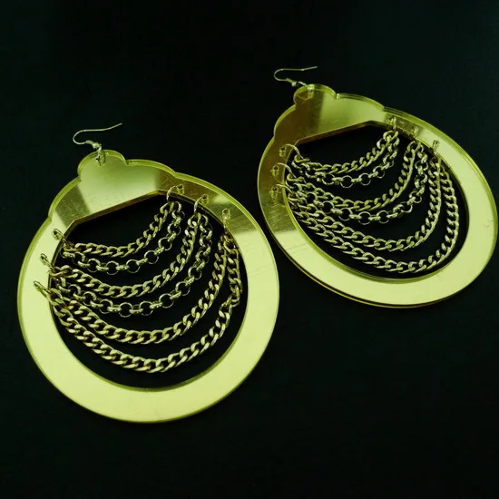 Acrylic Round Gold Big Multi-layers Chain Earrings Female Night Club Hip Hop Jewelry Accessories
Acrylic Round Gold Big Multi-layers Chain Earrings Female Night Club Hip Hop Jewelry Accessories