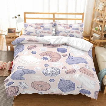 Food Brief Duvet Cover Cupcakes Doughnuts Chocolates Croissants Breads Pink Bedding Set Kids Microfiber Single Double Bed Cover
Food Brief Duvet Cover Cupcakes Doughnuts Chocolates Croissants Breads Pink Bedding Set Kids Microfiber Single Double Bed Cover