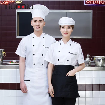 Unisex Double Breasted Restaurant Hotel Food Service Coffee Shop Sushi Chef Kitchen Work Uniform Short Sleeve Tops Jacket Aprons 
Unisex Double Breasted Restaurant Hotel Food Service Coffee Shop Sushi Chef Kitchen Work Uniform Short Sleeve Tops Jacket Aprons