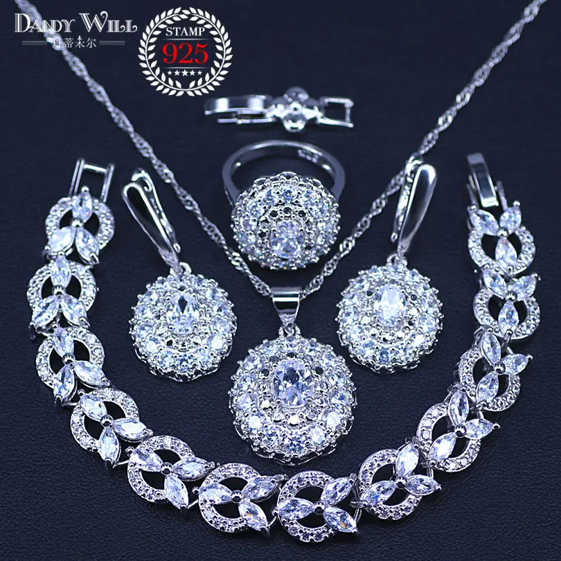 New Arrival 925 Sterling Silver Women Accessories Earrings Jewelry Set With White CZ Necklace Earrings Rings Bracelets Sets
New Arrival 925 Sterling Silver Women Accessories Earrings Jewelry Set With White CZ Necklace Earrings Rings Bracelets Sets