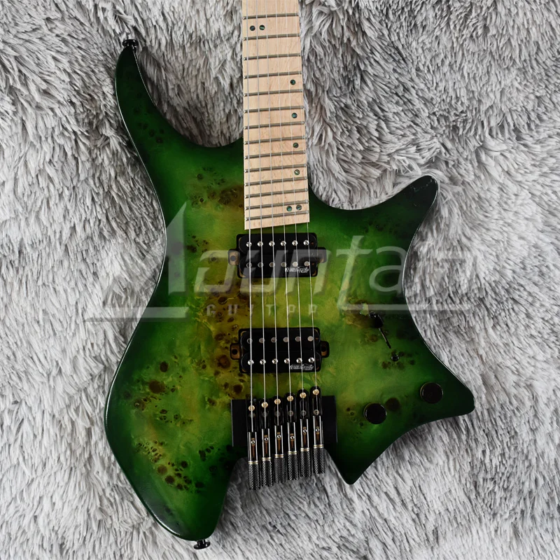 Mountain fanned fret headless guitar 6 string electric guitar alder body burl top 5 pieces neck bird eye fret freeshipping
Mountain fanned fret headless guitar 6 string electric guitar alder body burl top 5 pieces neck bird eye fret freeshipping