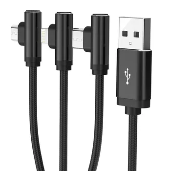 Right-angled 3 in 1 Cable for iPhone Xs Max XR Xs Fast Charging USB Type C for Samsung S8 S9 Plus Micro USB Data Line , H3S-12
Right-angled 3 in 1 Cable for iPhone Xs Max XR Xs Fast Charging USB Type C for Samsung S8 S9 Plus Micro USB Data Line , H3S-12