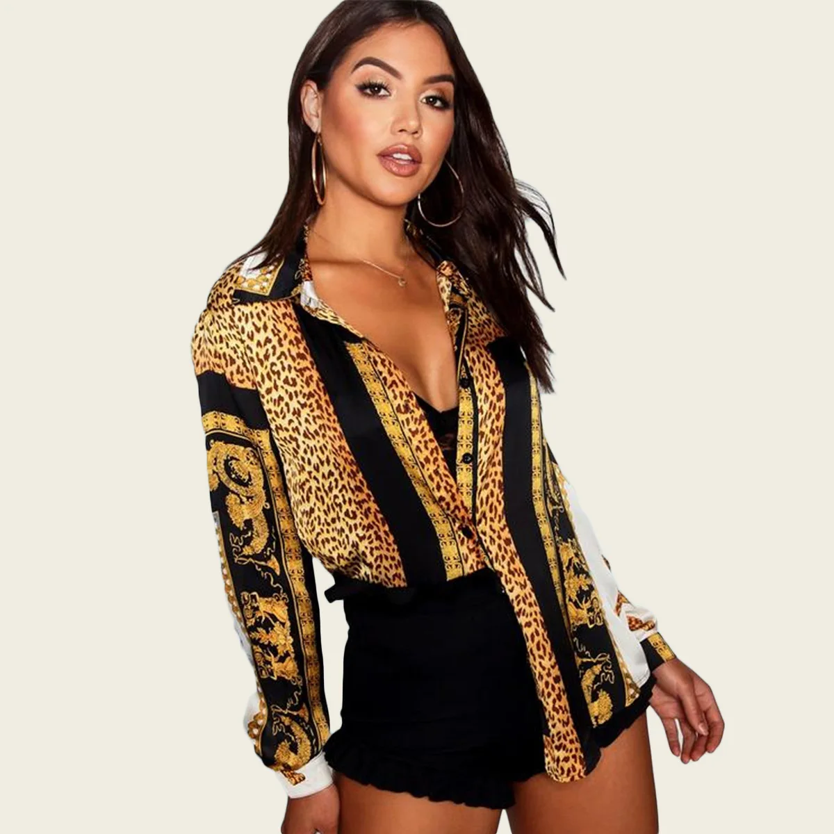2019 Spring Women Elegant Party Loose Button Shirt Turn-down Collar Female Leopard Print Knot Front Long Sleeve Blouse
2019 Spring Women Elegant Party Loose Button Shirt Turn-down Collar Female Leopard Print Knot Front Long Sleeve Blouse
