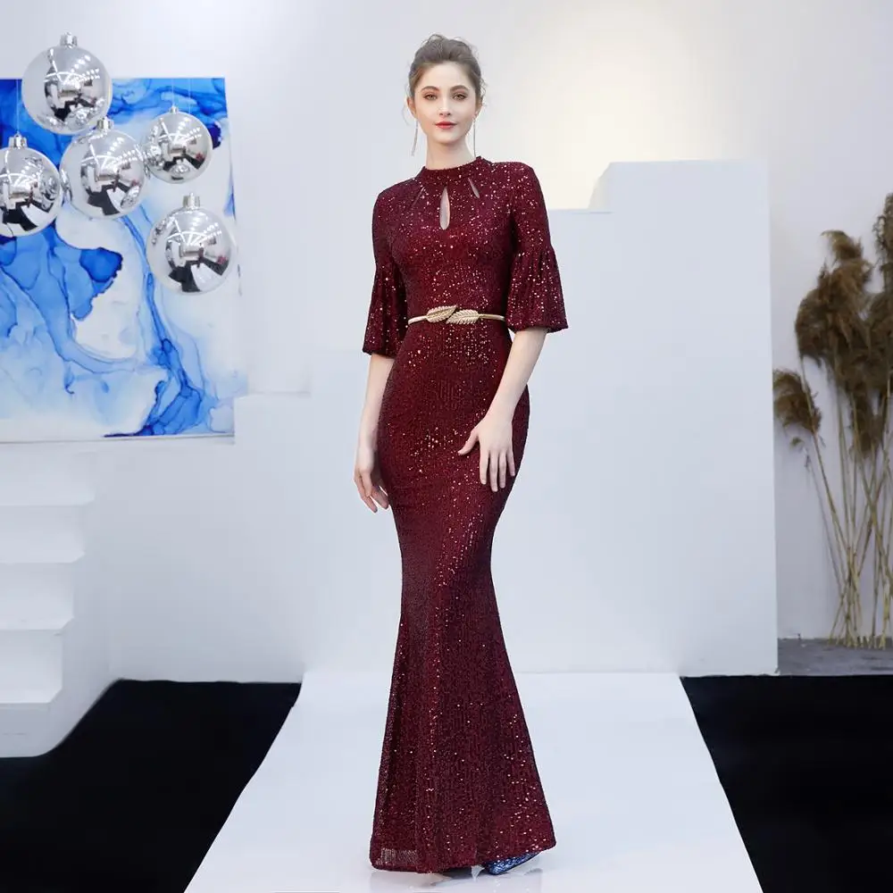 Elegant Party Dress Women Gold Silver Sequin Evening Party Gown Half Sleeves O Neck Belt Sexy Wedding Vestido de fiesta
Elegant Party Dress Women Gold Silver Sequin Evening Party Gown Half Sleeves O Neck Belt Sexy Wedding Vestido de fiesta