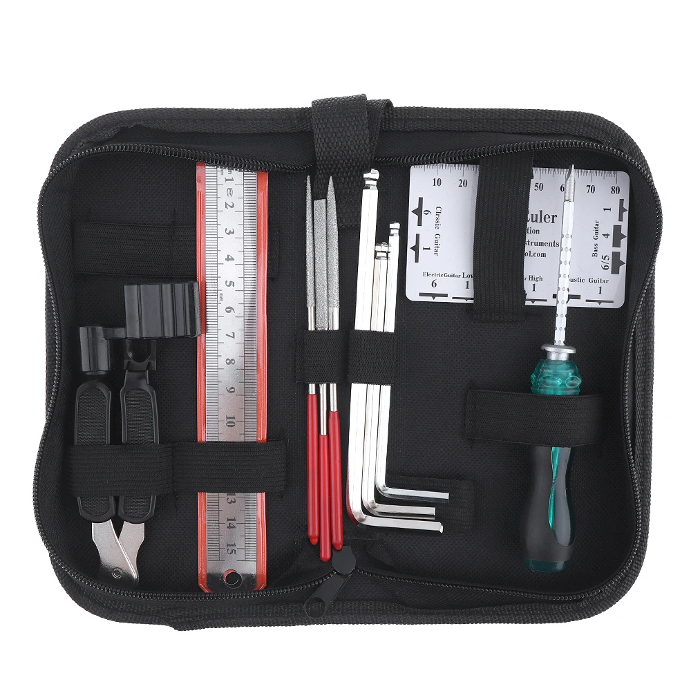 10pcs Guitar Repairing Maintenance Tool Kit Include Guitar Winder String Cutter Ruler Screwdriver Groove Polishing Set with Bag
10pcs Guitar Repairing Maintenance Tool Kit Include Guitar Winder String Cutter Ruler Screwdriver Groove Polishing Set with Bag