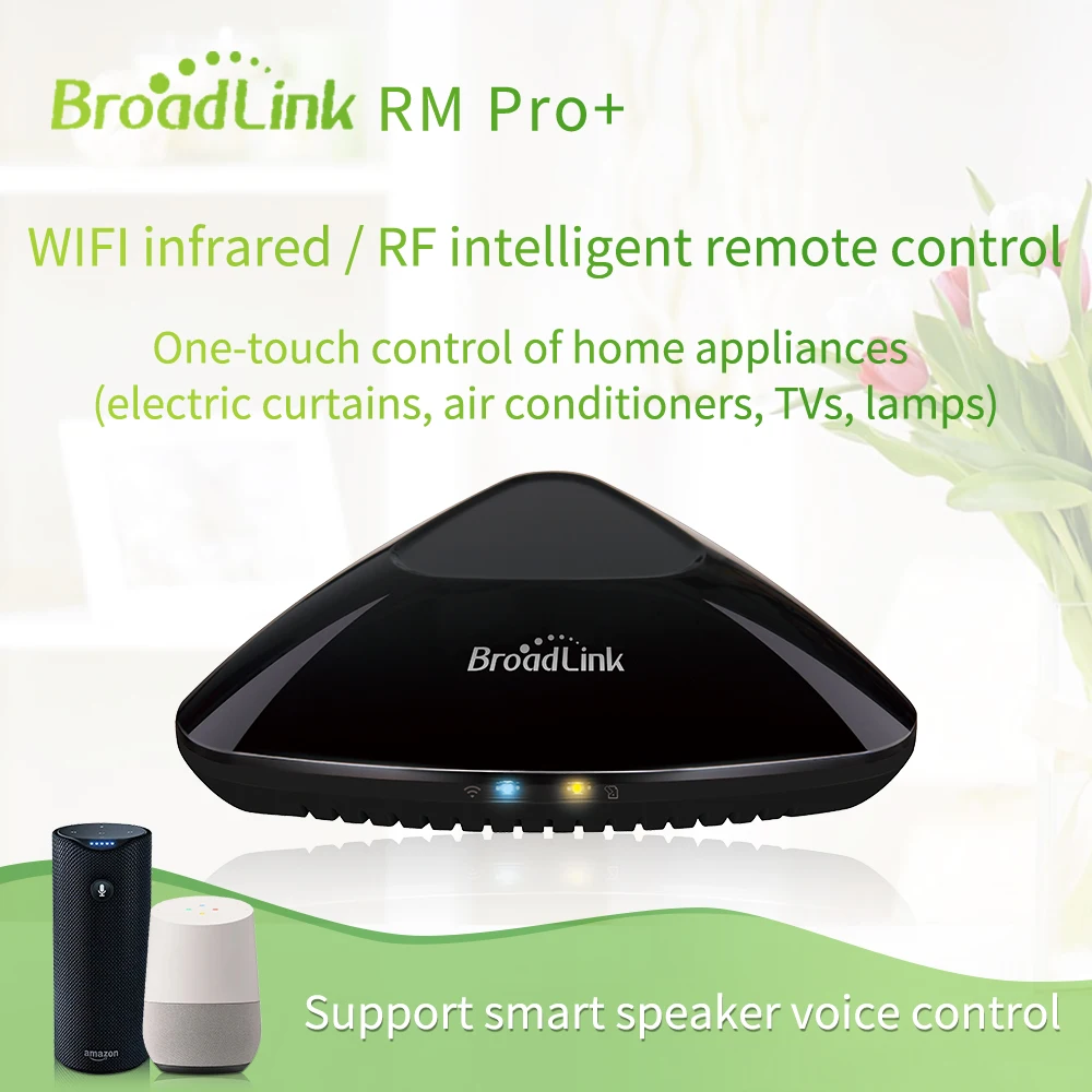 Broadlink Smart Home Original RMPro Work for Alexa Google Home RF 433MHz WiFi+IR+RF+4G Wireless Automation APP Remote Control
Broadlink Smart Home Original RMPro Work for Alexa Google Home RF 433MHz WiFi+IR+RF+4G Wireless Automation APP Remote Control