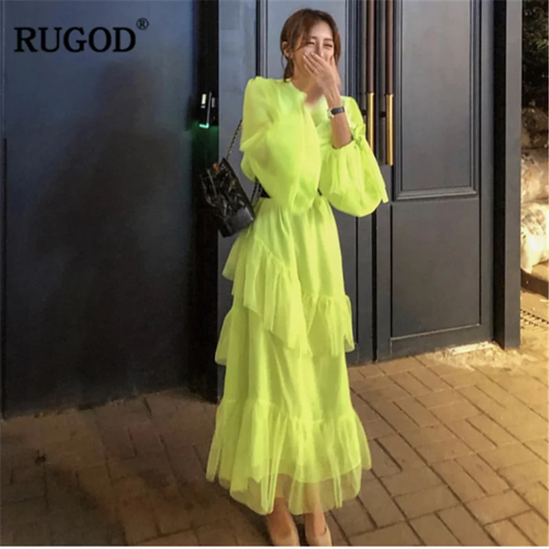 Женское платье с высокой талией RUGOD, элегантное однотонное прозрачное летнее Повседневное платье в Корейском стиле, 2020
Женское платье с высокой талией RUGOD, элегантное однотонное прозрачное летнее Повседневное платье в Корейском стиле, 2020