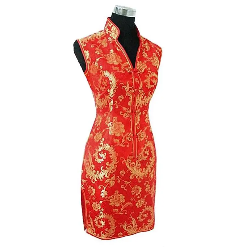Free Shipping Red Chinese Women's Satin V-Neck Cheong-sam Mini Qipao Dress Flower S M L XL XXL XXXL JY012-1
Free Shipping Red Chinese Women's Satin V-Neck Cheong-sam Mini Qipao Dress Flower S M L XL XXL XXXL JY012-1