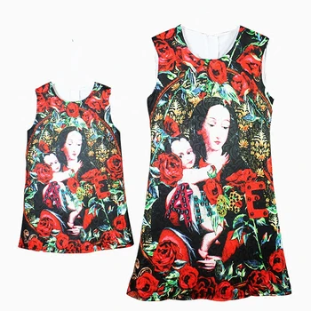 Luxury Brand Mother Daughter Dresses Face Flower Pattern Mom and Daughter Evening Dress Family Look Clothing Women Kids Clothes
Luxury Brand Mother Daughter Dresses Face Flower Pattern Mom and Daughter Evening Dress Family Look Clothing Women Kids Clothes