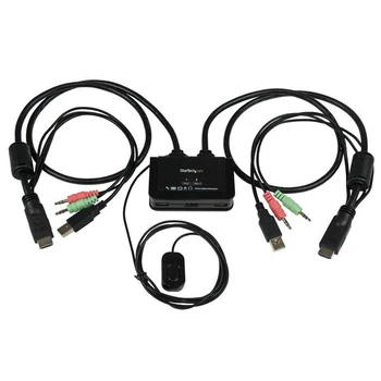 StarTech.com 2 Port USB HDMI Cable KVM Switch with Audio and Remote Switch – USB Powered, 1920 x 1200 pixels, Black
StarTech.com 2 Port USB HDMI Cable KVM Switch with Audio and Remote Switch – USB Powered, 1920 x 1200 pixels, Black