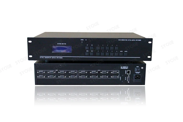 8 input and 4 output VGA matrix swtich 8x4 video switcher RS232 IR remote control Auto Loop HD 1080P support tiled display
8 input and 4 output VGA matrix swtich 8x4 video switcher RS232 IR remote control Auto Loop HD 1080P support tiled display