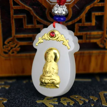 Goddess Hetian Jade Gold Pendant Bodhisattva Guardian Women Men Necklace Xinjiang Hetian Jade Guanyin Bodhisattva Pendant
Goddess Hetian Jade Gold Pendant Bodhisattva Guardian Women Men Necklace Xinjiang Hetian Jade Guanyin Bodhisattva Pendant