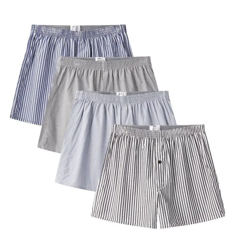 4 pcs/lot Mens Underwear Trunks 100% Cotton Classic Striped Boxers Loose Shorts Plus Size Home Underpants 6XL 5XL boxer homme
4 pcs/lot Mens Underwear Trunks 100% Cotton Classic Striped Boxers Loose Shorts Plus Size Home Underpants 6XL 5XL boxer homme