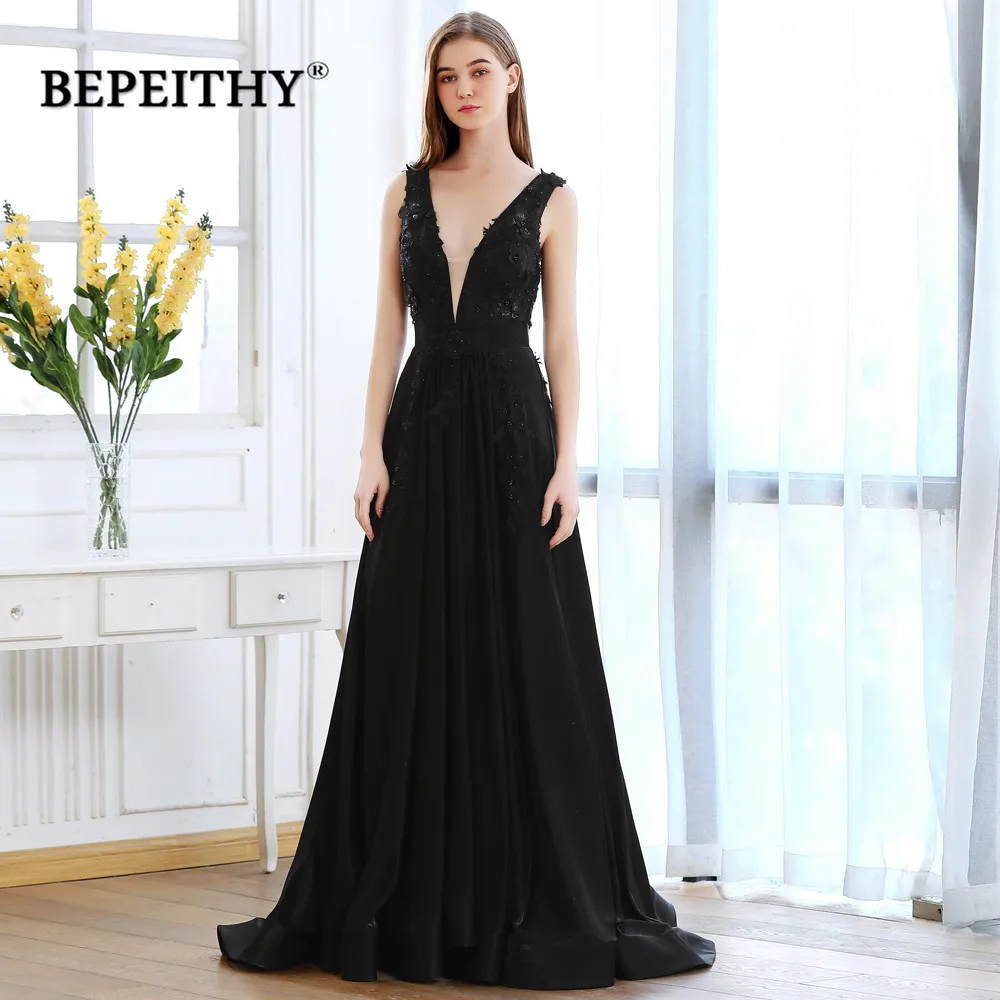 BEPEITHY Sexy Open Back Black Long Evening Dress Party Elegant Lace Bodice Floor Length Deep V Neck Prom Dresses 2019
BEPEITHY Sexy Open Back Black Long Evening Dress Party Elegant Lace Bodice Floor Length Deep V Neck Prom Dresses 2019