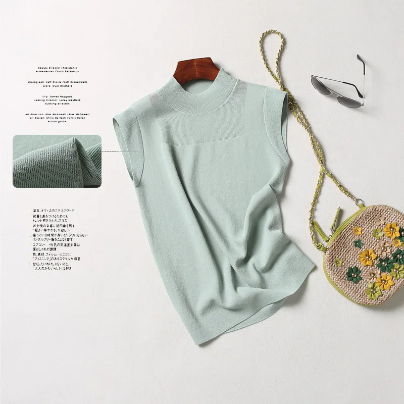 Knitted Vest Spring and Summer 2019 Korean Version of the Hollow Linen Sweater Short Sleeveless Knitted T-shirt Female Tops
Knitted Vest Spring and Summer 2019 Korean Version of the Hollow Linen Sweater Short Sleeveless Knitted T-shirt Female Tops