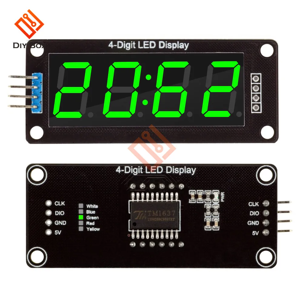 4 Digit 7 Segment TM1637 0.56'' Electronic Digital LED Tube Clock Module DIY Kit LED Digital Clock Driver Board Display 5 Colors
4 Digit 7 Segment TM1637 0.56'' Electronic Digital LED Tube Clock Module DIY Kit LED Digital Clock Driver Board Display 5 Colors