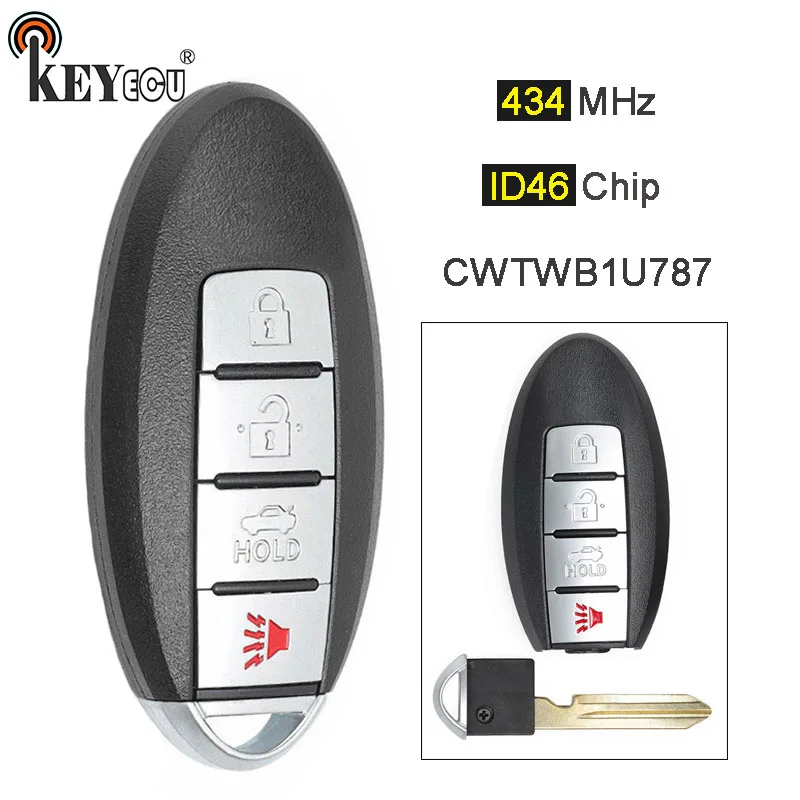 KEYECU 1x/ 3x 434MHz CWTWB1U787 Replacement Smart Remote Key Fob 3+1 4 Button for Infiniti M37 M56 QX56 Q70 HYBRID
KEYECU 1x/ 3x 434MHz CWTWB1U787 Replacement Smart Remote Key Fob 3+1 4 Button for Infiniti M37 M56 QX56 Q70 HYBRID