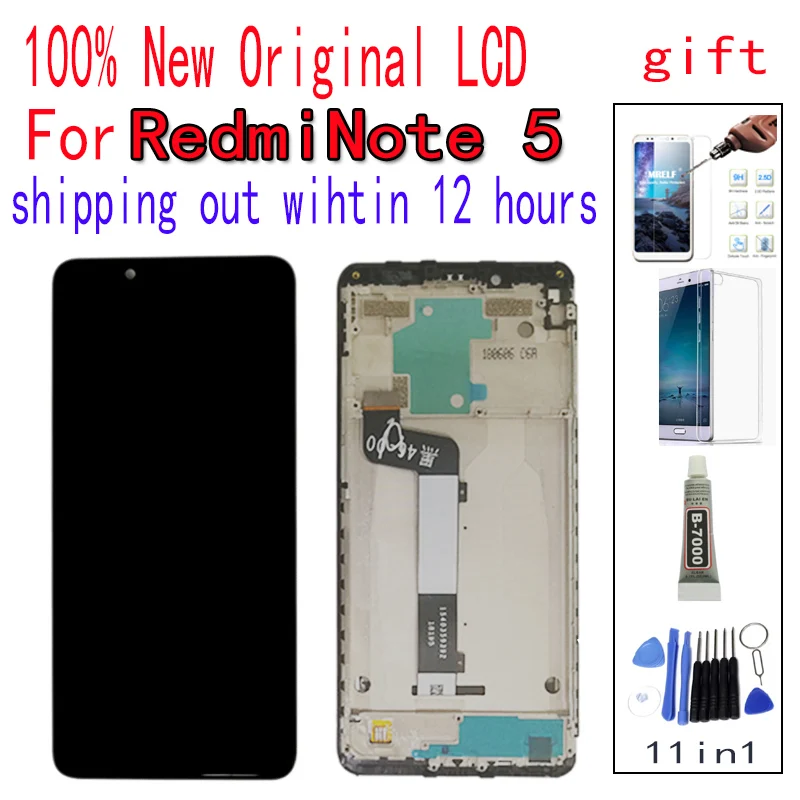 Original xiaomi Redmi NOTE 5 PRO LCD Touch Screen digitizer note 5 LCD display with frame LCD Protective film soft case
Original xiaomi Redmi NOTE 5 PRO LCD Touch Screen digitizer note 5 LCD display with frame LCD Protective film soft case