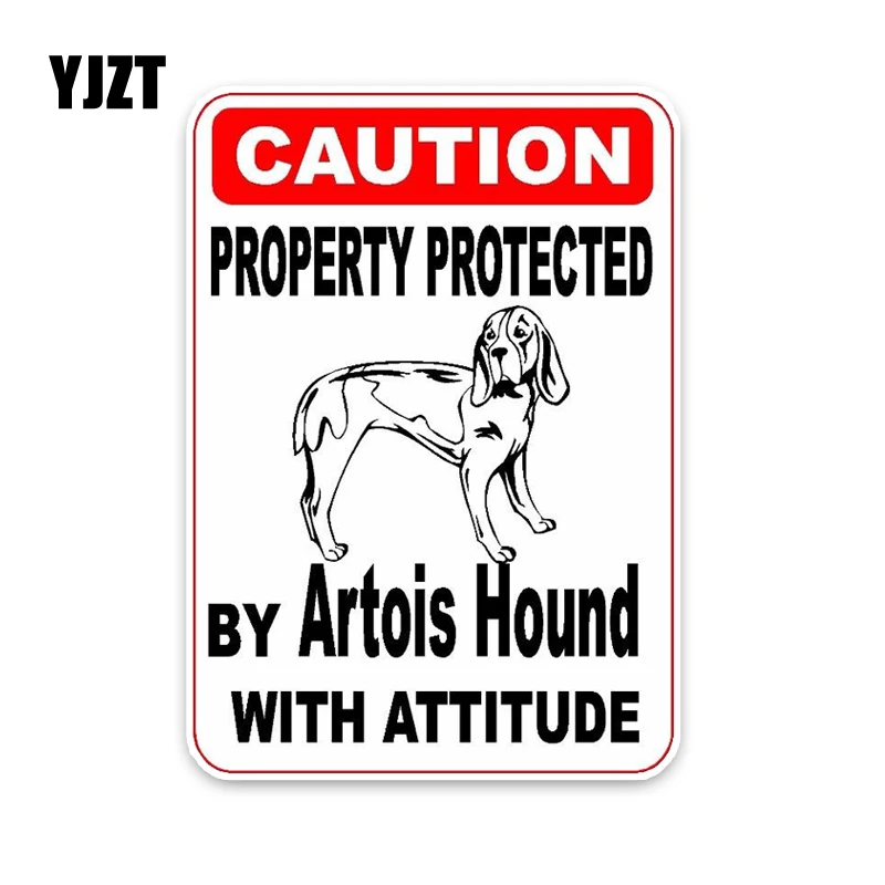 Фото YJZT 15*11.4CM Property Protected By Artois Hound Dog The Car Whole Body PVC Sticker C1-4684 | Автомобили и мотоциклы