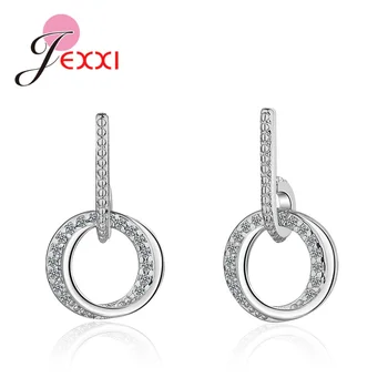 High End 925 Silver Women Jewelry Korea Chic Full Shiny Cubic Zircon Pave Circle Loop Drop Earrings for Girls Lady Birthday Gift
High End 925 Silver Women Jewelry Korea Chic Full Shiny Cubic Zircon Pave Circle Loop Drop Earrings for Girls Lady Birthday Gift