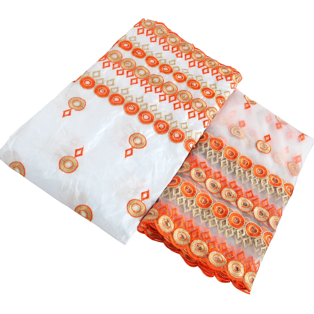 beautiful cheap diy fabric high quality white orange lace embroidery African guinea brocade nigerian gele headtie 5+2yards/lot
beautiful cheap diy fabric high quality white orange lace embroidery African guinea brocade nigerian gele headtie 5+2yards/lot